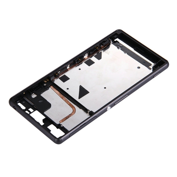 Single SIM Front Housing LCD Frame Bezel for Sony Xperia Z3(Black)