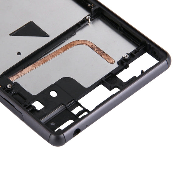 Single SIM Front Housing LCD Frame Bezel for Sony Xperia Z3(Black)