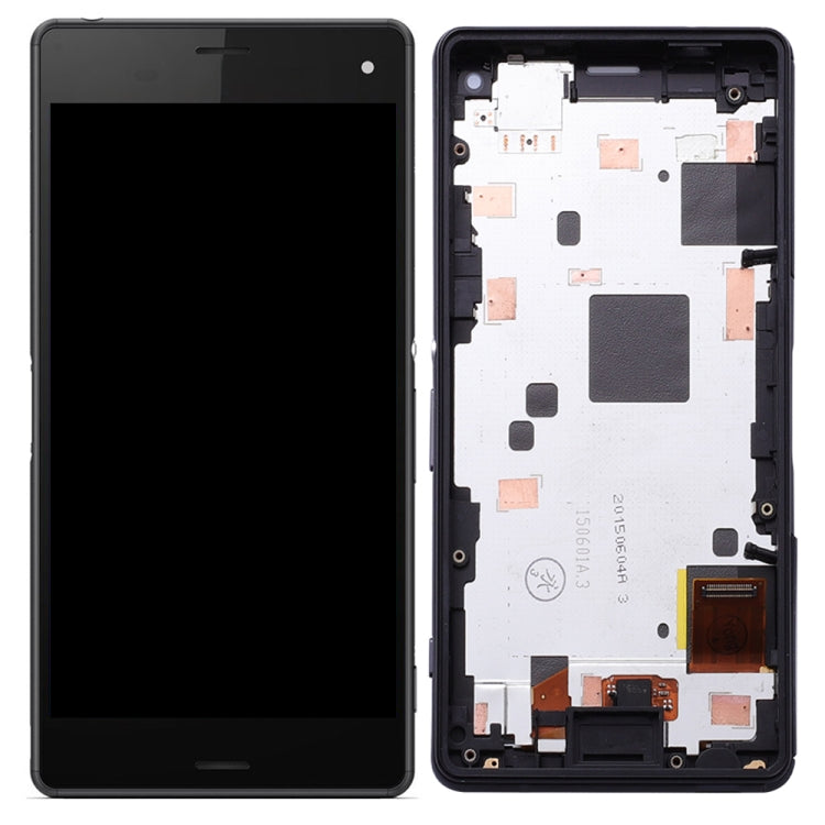 OEM LCD Screen for Sony Xperia Z3 Mini Compact Digitizer Full Assembly with Frame(Black)