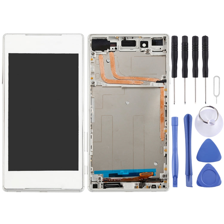 OEM LCD Screen for Sony Xperia Z5 Digitizer Full Assembly with Frame(White)