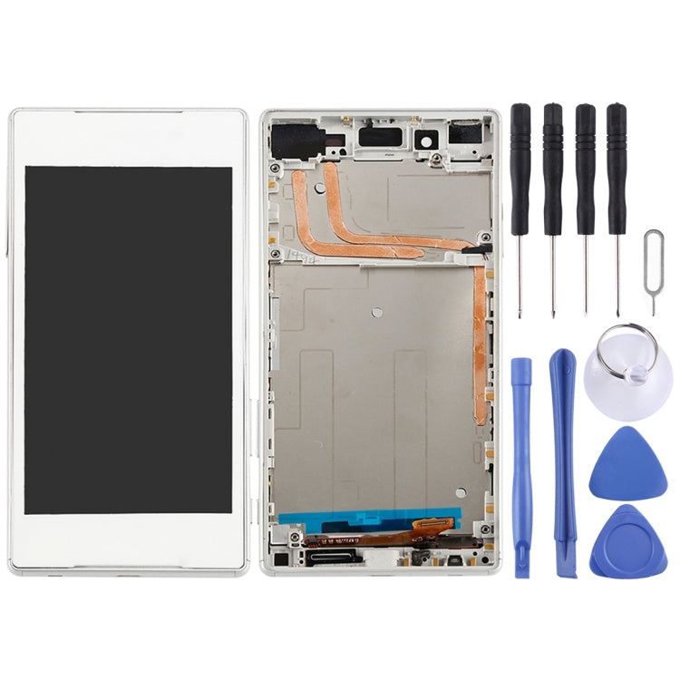 OEM LCD Screen for Sony Xperia Z5 Digitizer Full Assembly with Frame(White)