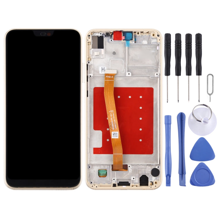 LCD Screen and Digitizer Full Assembly with Frame for Huawei P20 Lite / Nova 3e(Gold)