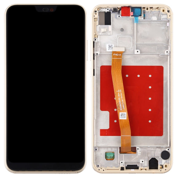 LCD Screen and Digitizer Full Assembly with Frame for Huawei P20 Lite / Nova 3e(Gold)