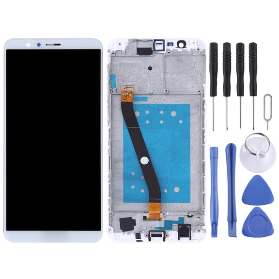 OEM LCD Screen for Huawei Honor 7X Digitizer Full Assembly with Frame (White)