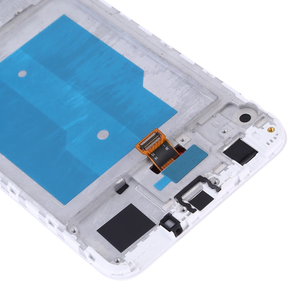 OEM LCD Screen for Huawei Y7 (2018) Digitizer Full Assembly with Frame (White)