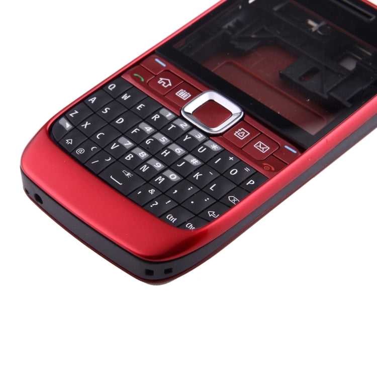 Full Housing Cover (Front Cover + Middle Frame Bezel + Battery Back Cover + Keyboard) for Nokia E63(Red)