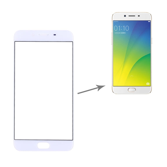For OPPO R9s Front Screen Outer Glass Lens (White)