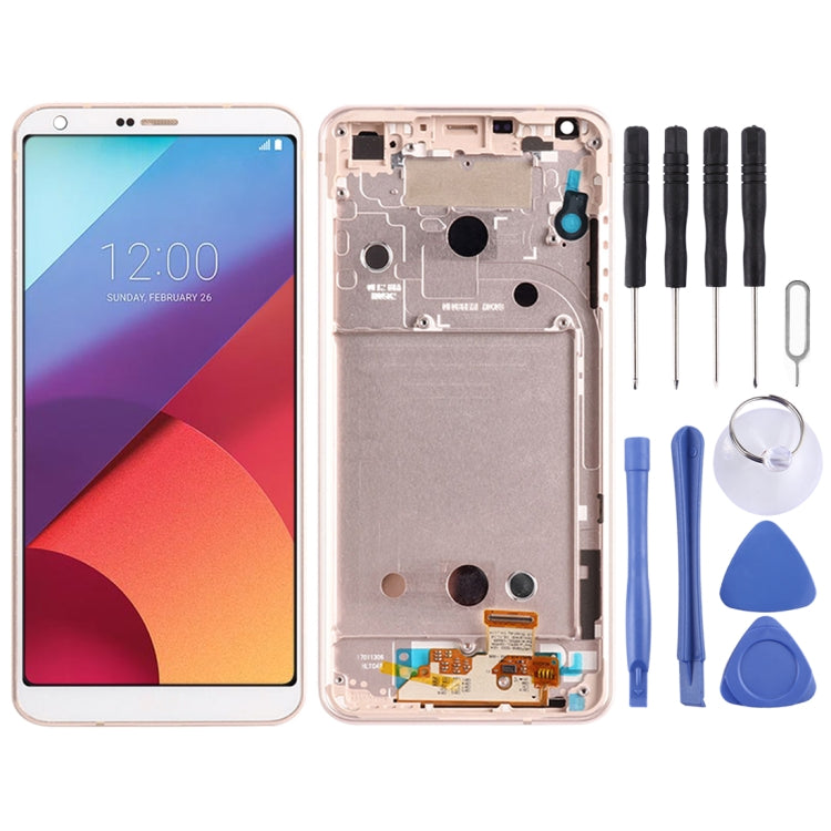 Original LCD Screen for for LG G6 / H870 / H870DS / H872 / LS993 / VS998 / US997 Digitizer Full Assembly with Frame7(Gold)