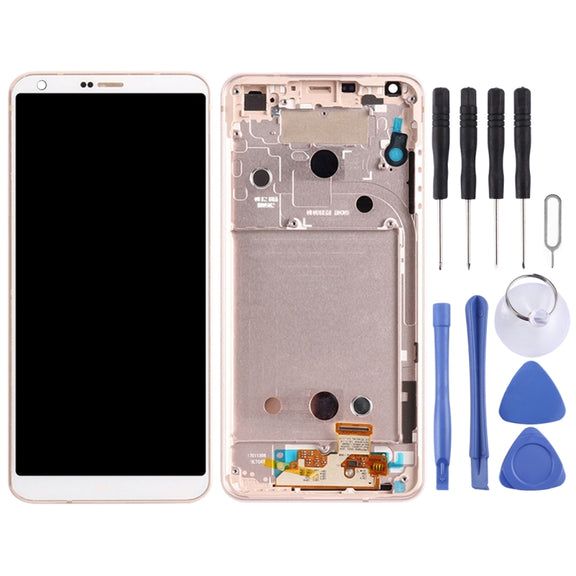 Original LCD Screen for for LG G6 / H870 / H870DS / H872 / LS993 / VS998 / US997 Digitizer Full Assembly with Frame7(Gold)