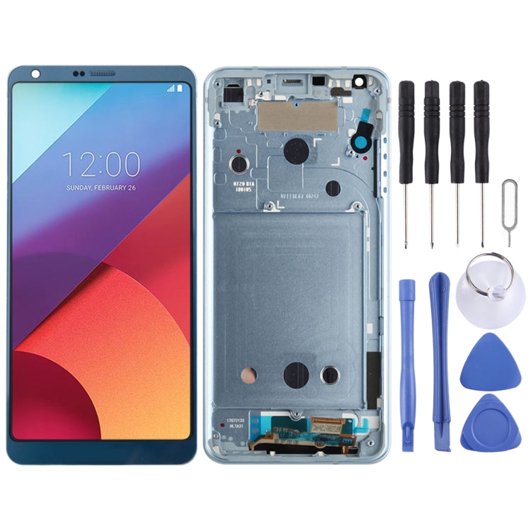 Original LCD Screen for for LG G6 / H870 / H870DS / H872 / LS993 / VS998 / US997 Digitizer Full Assembly with Frame(Blue)