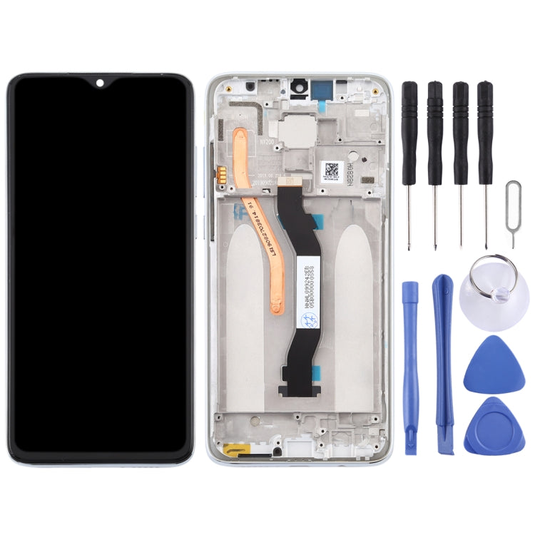TFT LCD Screen for Xiaomi Redmi Note 8 Pro Digitizer Full Assembly with Frame (Double SIM Card Version)(White)