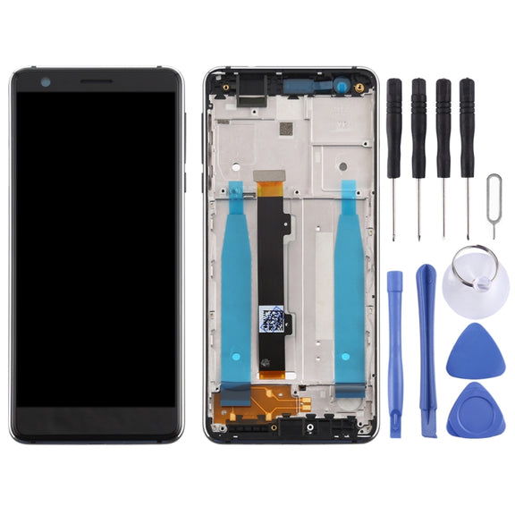 TFT LCD Screen for Nokia 3.1 TA-1049 TA-1057 TA-1063 TA-1070 Digitizer Full Assembly with Frame & Side Keys (Black)