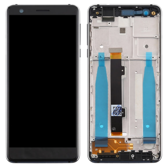 TFT LCD Screen for Nokia 3.1 TA-1049 TA-1057 TA-1063 TA-1070 Digitizer Full Assembly with Frame & Side Keys (Black)