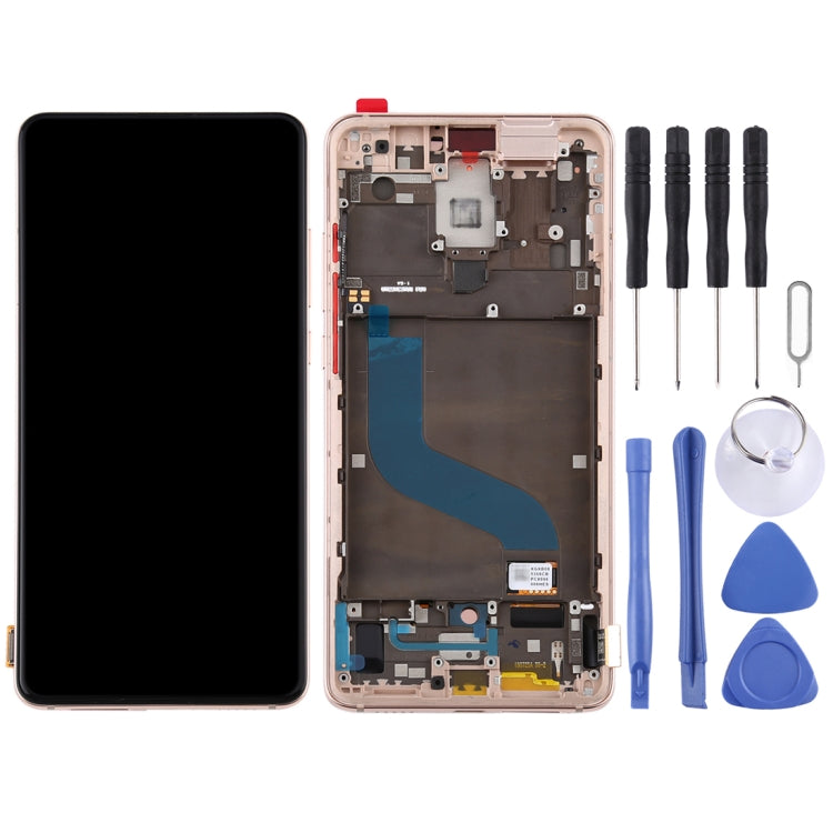 OLED LCD Screen for Xiaomi Redmi K20 / Redmi K20 Pro / 9T Pro Digitizer Full Assembly with Frame(Gold)