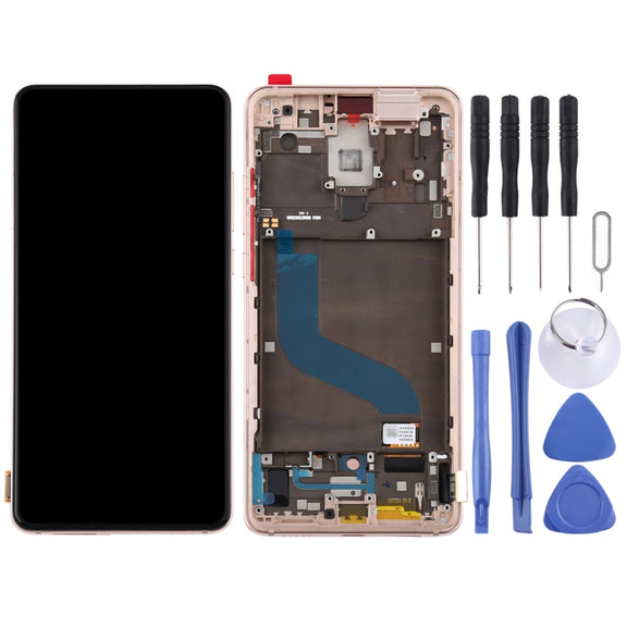 OLED LCD Screen for Xiaomi Redmi K20 / Redmi K20 Pro / 9T Pro Digitizer Full Assembly with Frame(Gold)