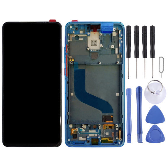 OLED LCD Screen for Xiaomi Redmi K20 / Redmi K20 Pro / 9T Pro Digitizer Full Assembly with Frame(Blue)