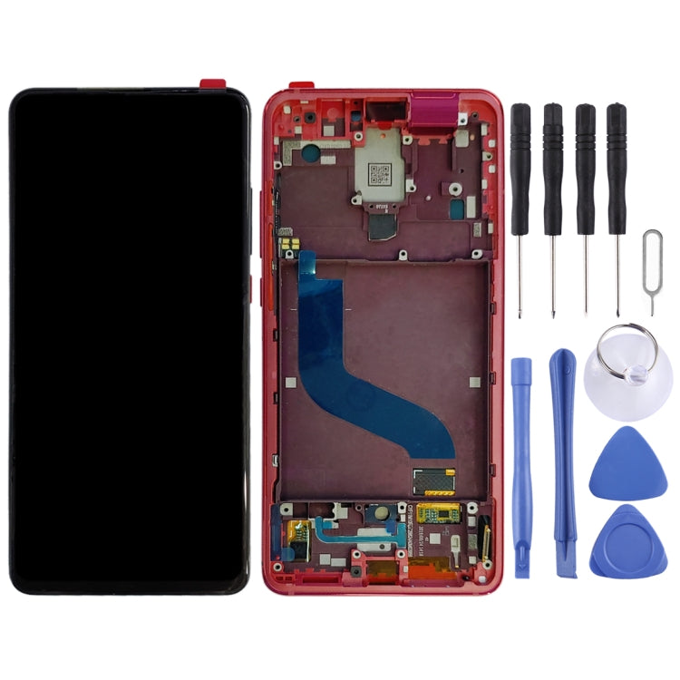 OLED LCD Screen for Xiaomi Redmi K20 / Redmi K20 Pro / 9T Pro Digitizer Full Assembly with Frame(Red)