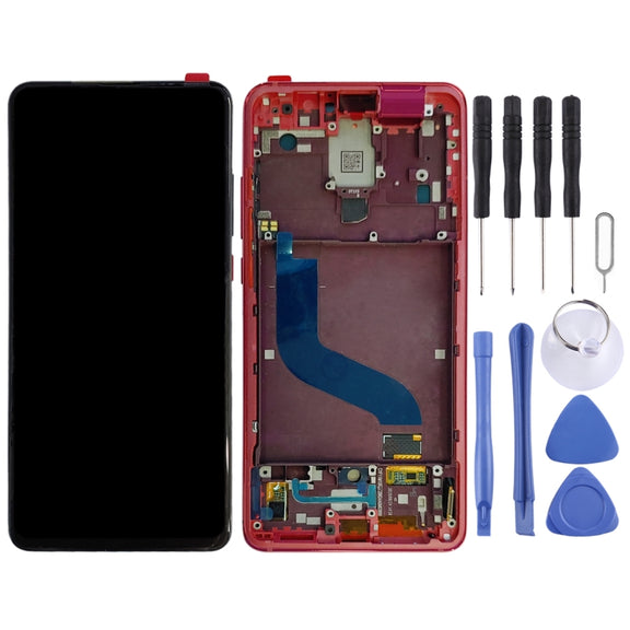 OLED LCD Screen for Xiaomi Redmi K20 / Redmi K20 Pro / 9T Pro Digitizer Full Assembly with Frame(Red)