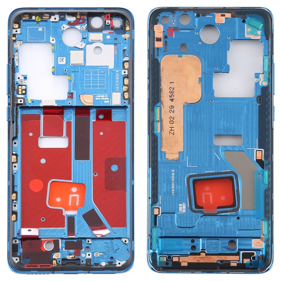 Original Middle Frame Bezel Plate with Side Keys for Huawei P40 Pro(Blue)