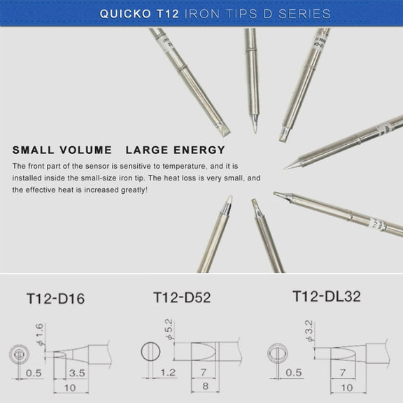 QUICKO T12-D52 Lead-free Soldering Iron Tip