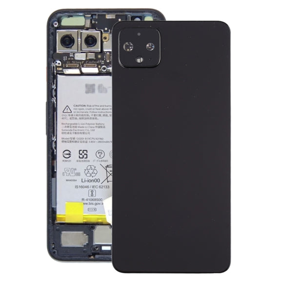 Battery Back Cover with Camera Lens Cover for Google Pixel 4(Black)