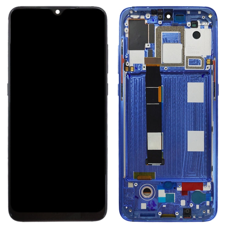 Original AMOLED LCD Screen for Xiaomi Mi 9 Digitizer Full Assembly with Frame(Blue)
