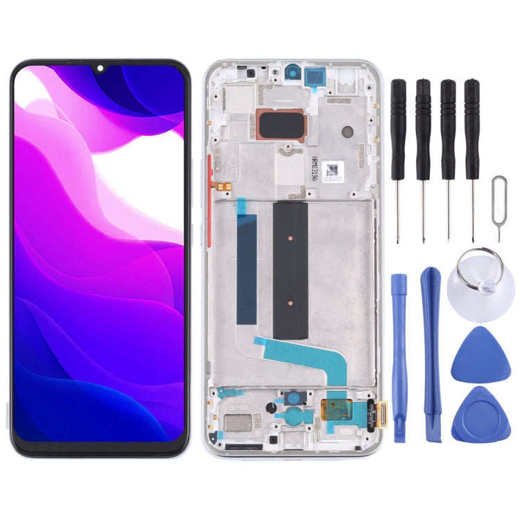 Original AMOLED LCD Screen for Xiaomi Mi 10 Lite 5G with Digitizer Full Assembly(Silver)