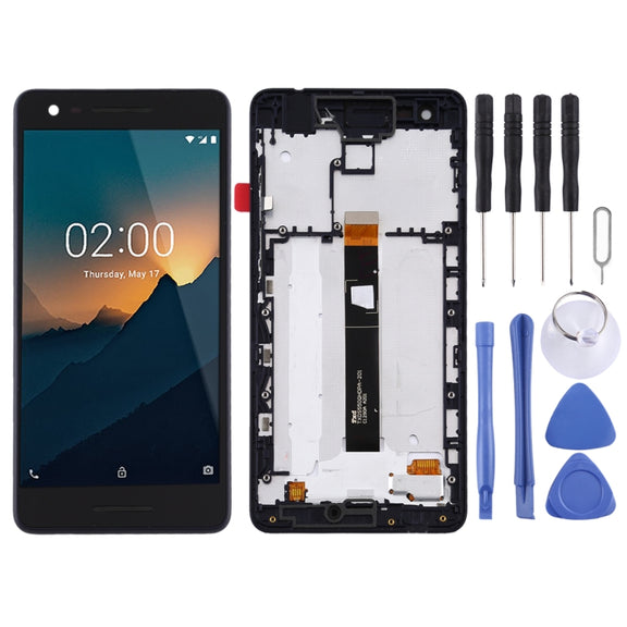 TFT LCD Screen for Nokia 2.1 Digitizer Full Assembly with Frame (Black)