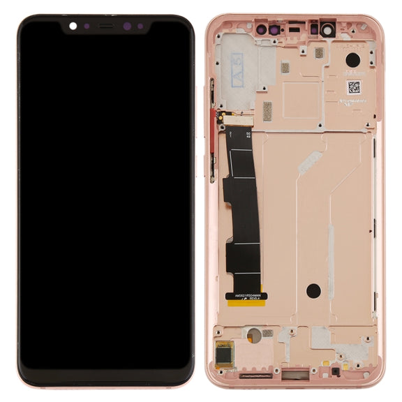 LCD Screen and Digitizer Full Assembly with Frame & Side Keys for Xiaomi Mi 8(Rose Gold)