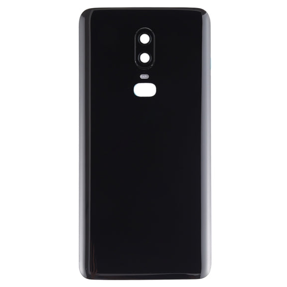 For OnePlus 6 Smooth Surface Battery Back Cover (Black)