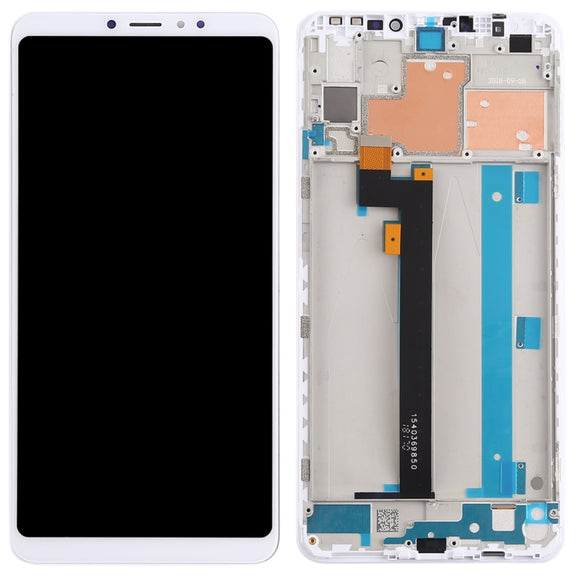 TFT LCD Screen for Xiaomi Mi Max 3 Digitizer Full Assembly with Frame(White)