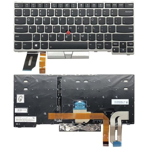 US Backlight keyboard for Lenovo ThinkPad E480 L480 L380 Yoga T480s(Silver)