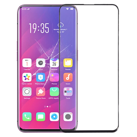 For OPPO Find X Front Screen Outer Glass Lens (Black)