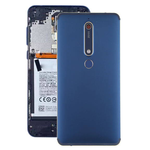 Battery Back Cover with Camera Lens & Side Keys & Fingerprint Sensor for Nokia 6.1 / 6 (2018) / 6 (2nd Gen)(Blue)