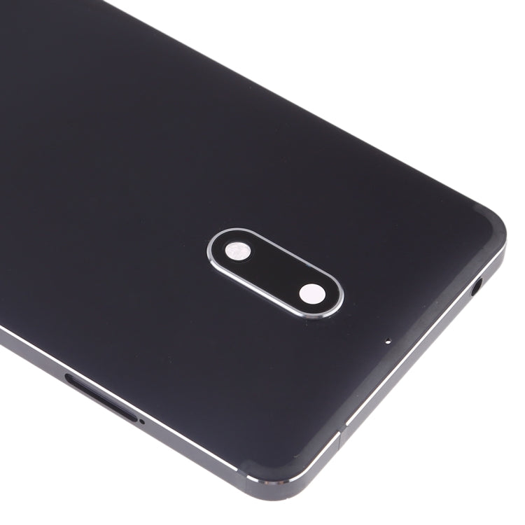 Battery Back Cover with Camera Lens & Side Keys for Nokia 6(Black)