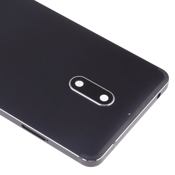 Battery Back Cover with Camera Lens & Side Keys for Nokia 6(Black)