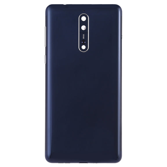 Battery Back Cover with Camera Lens & Side Keys for Nokia 8(Blue)