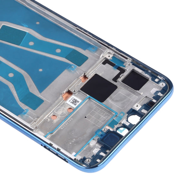 Front Housing LCD Frame Bezel Plate with Side Keys for Huawei Y9 (2019)(Blue)