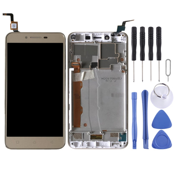 OEM LCD Screen for Lenovo Vibe K5 A6020A40 Digitizer Full Assembly with Frame (Gold)