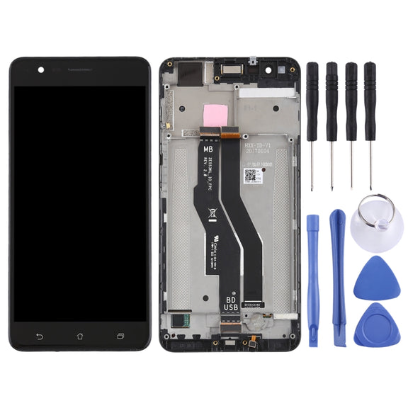 OEM LCD Screen for Asus Zenfone 3 Zoom ZE553KL Digitizer Full Assembly with Frame���Black)