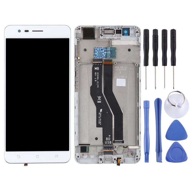 OEM LCD Screen for Asus Zenfone 3 Zoom ZE553KL Digitizer Full Assembly with Frame���White)