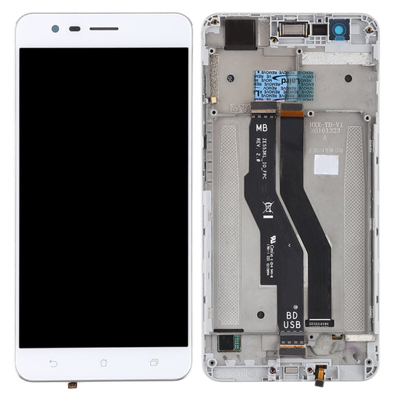 OEM LCD Screen for Asus Zenfone 3 Zoom ZE553KL Digitizer Full Assembly with Frame���White)