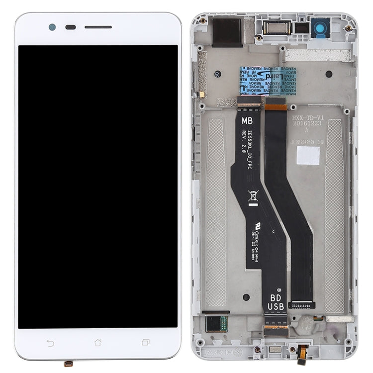OEM LCD Screen for Asus Zenfone 3 Zoom ZE553KL Digitizer Full Assembly with Frame���White)