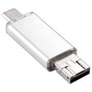 16GB 3 in 1 USB-C / Type-C + USB 2.0 + OTG Flash Disk, For Type-C Smartphones & PC Computer(Silver)