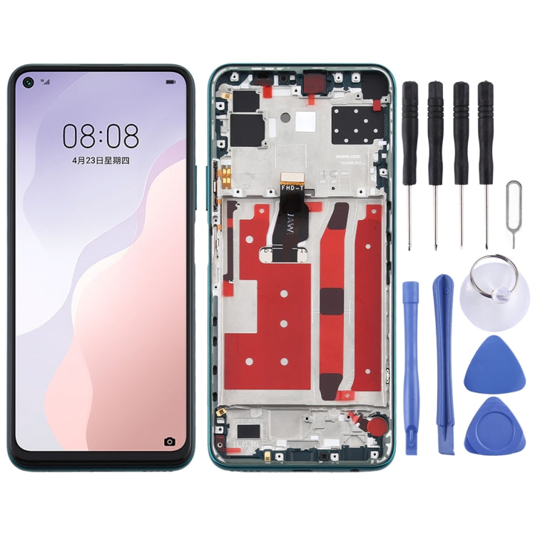 OEM LCD Screen for Huawei Nova 7 SE Digitizer Full Assembly with Frame���Green)