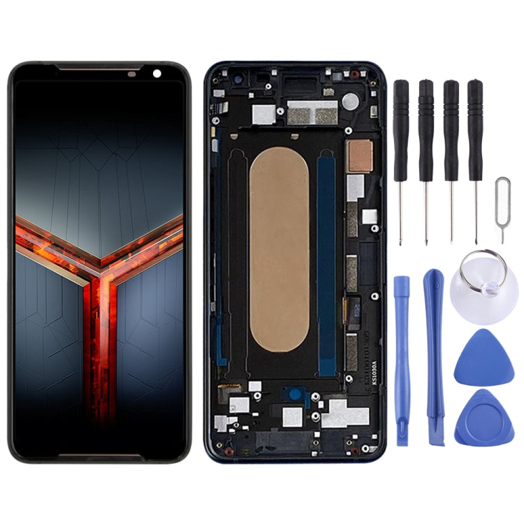 Original LCD Screen for Asus ROG Phone II ZS660KL Digitizer Full Assembly with Frame���Black)