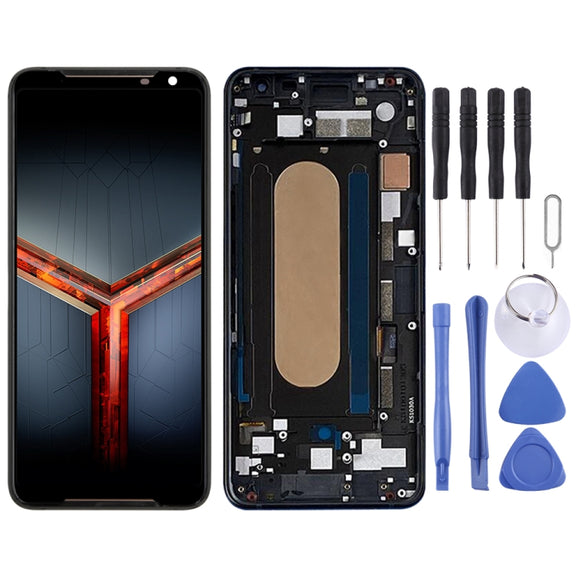 Original LCD Screen for Asus ROG Phone II ZS660KL Digitizer Full Assembly with Frame���Black)