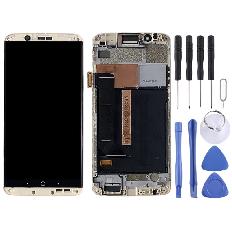 Original AMOLED LCD Screen for ZTE Axon 7 A2017 A2017U A2017G Digitizer Full Assembly With Frame (Gold)