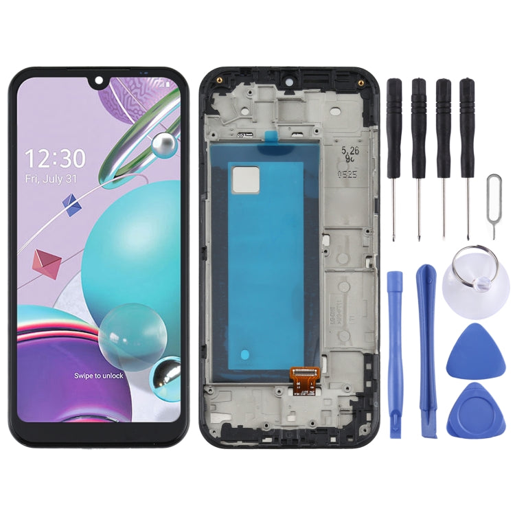 TFT LCD Screen for LG K31 LM-K300Q, LMK300 Digitizer Full Assembly with Frame(Black)