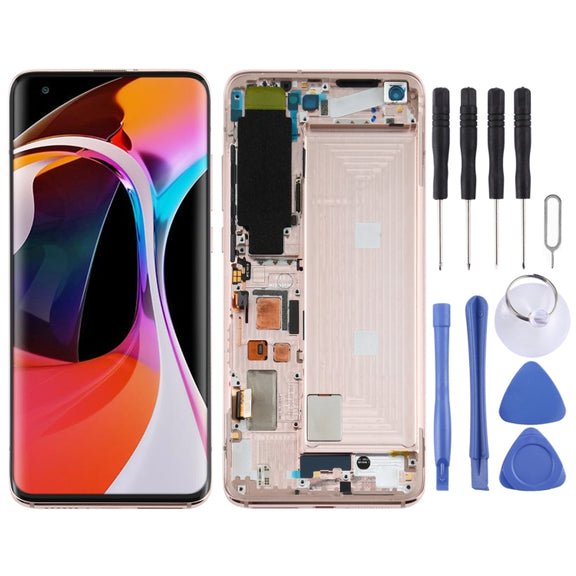 Original LCD Screen for Xiaomi Mi 10 5G / Mi 10 Pro 5GM2001J2G, M2001J2I S Version Digitizer Full Assembly with Frame(Gold)